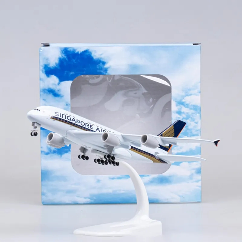 Model Kit Singapore - 20cm Metal Plane Toy A380 Singapore