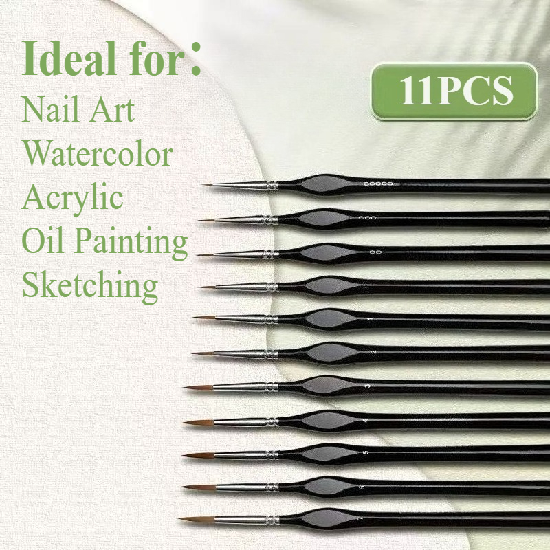 11PCS Black Sable Hair Fine Pa - Model Kit Acrylic Paint review and price