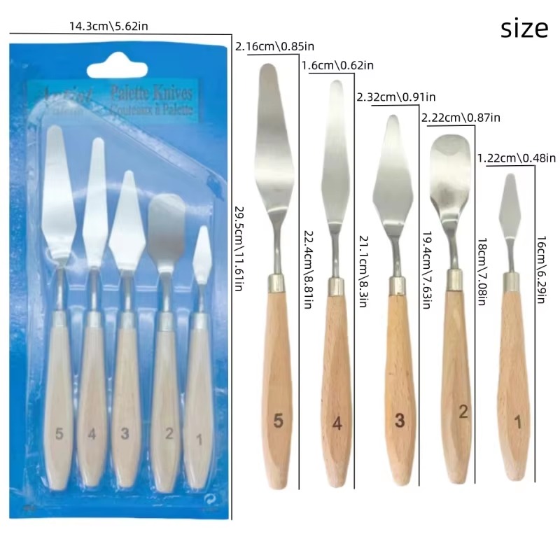 5Pcs Wooden Handle Painting Pa - Model Kit Acrylic Paint review and price